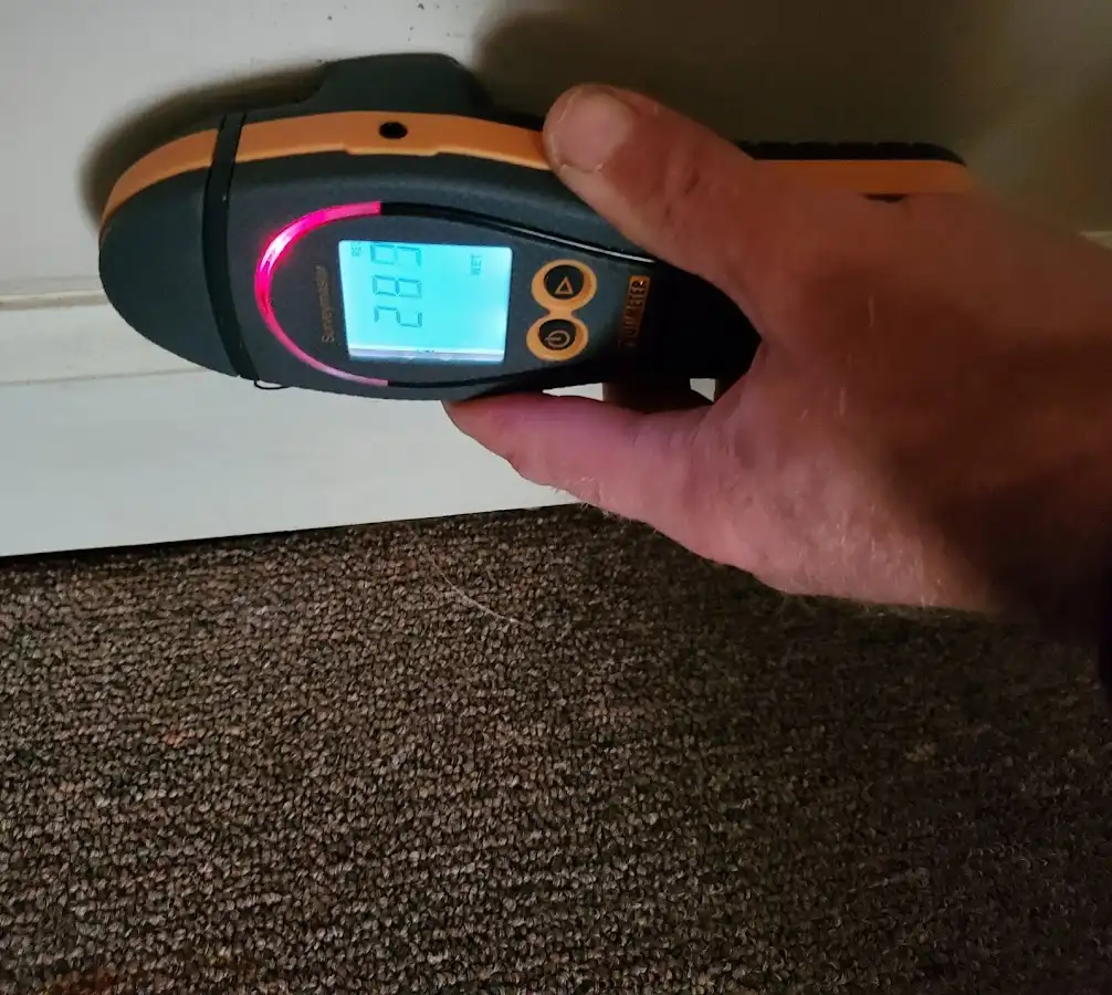 Moisture detection at baseboard during Sewage Cleanup & Sanitation in Pembroke Pines